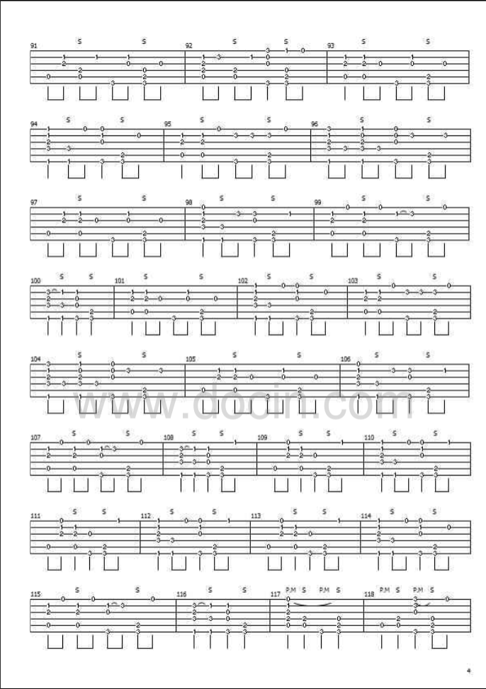 Somebody that I used to know指弹谱 原调_豆丁网编配_郑成河