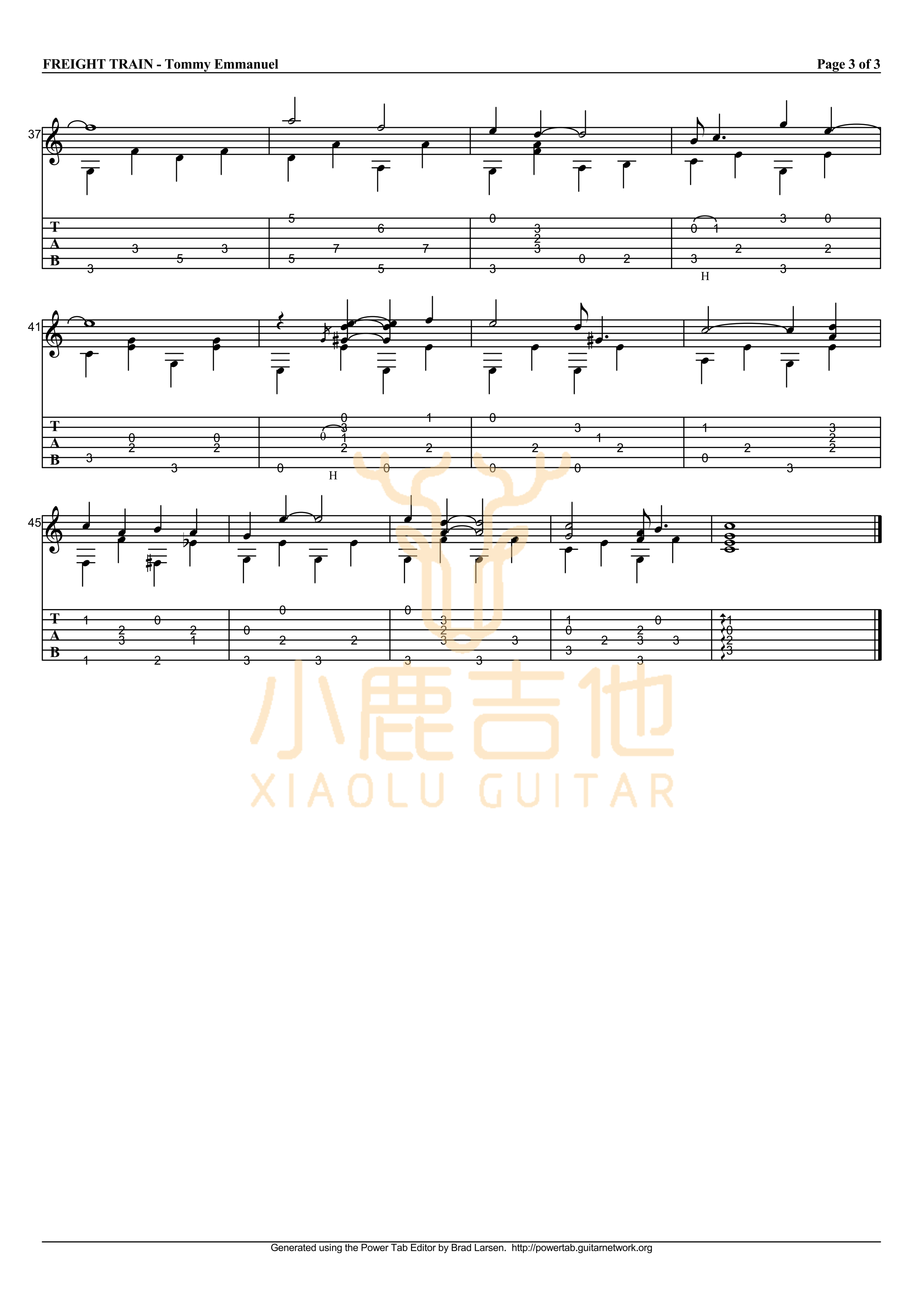 Freight Train-Tommy Emmanuel指弹吉他谱_小鹿吉他