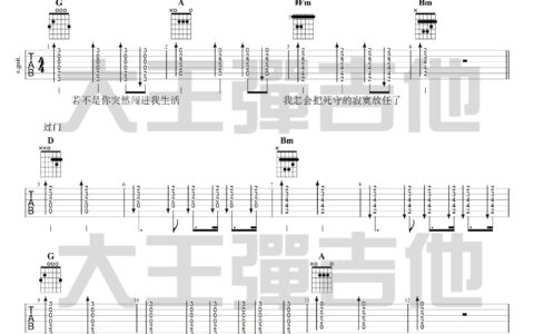绿色吉他谱 D调附视频版_大王弹吉他编配_陈雪凝