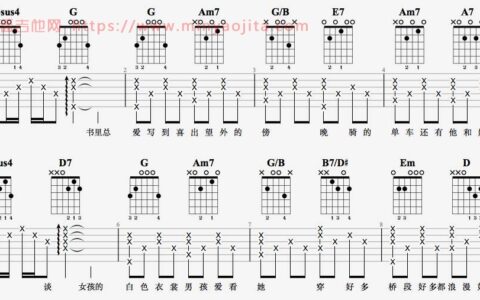 慢慢喜欢你吉他谱 G调原版_7t吉他教室编配_莫文蔚