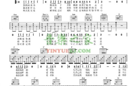 地心吉他谱 C调六线谱_音乐之家编配_汪峰