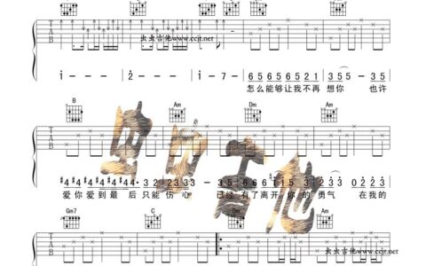 痛彻心扉吉他谱 F调_虫虫吉他编配_姜玉阳