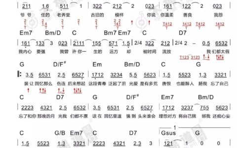 回忆那么伤吉他谱 G调和弦谱_木棉道编配_孙子涵