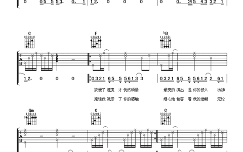 跟着我一辈子吉他谱 F调_阿潘音乐工厂编配_杜德伟