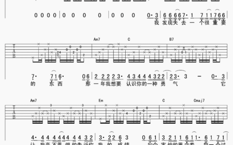 勇敢一点吉他谱 G调附前奏版_齐延麟编配_袁惟仁
