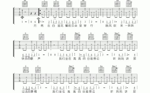 听妈妈讲那过去的事情吉他谱 C调六线谱_高清版_儿童歌曲