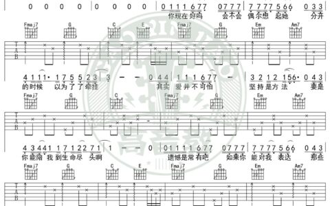 即兴吉他谱 C调入门版_高音教编配_小咪