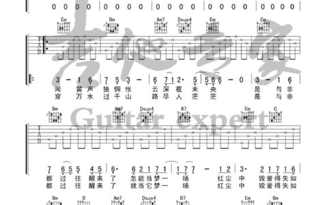 无羁吉他谱 G调_音艺吉他编配_肖战