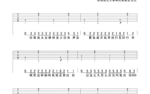 大笨钟吉他谱 E调六线谱_曹佳明编配_周杰伦