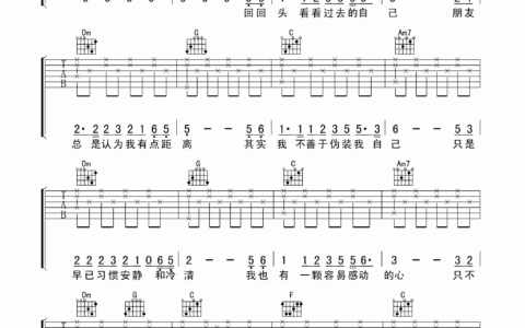 王杰1994吉他谱 C调六线谱_高清版_王杰