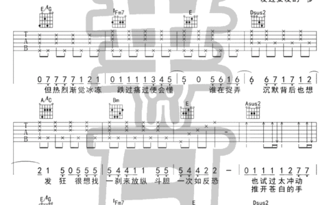 面具吉他谱 A调附前奏_垂耳吉他编配_许廷铿