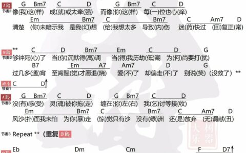 够钟吉他谱 G调简单版附视频版_大树音乐屋编配_周柏豪