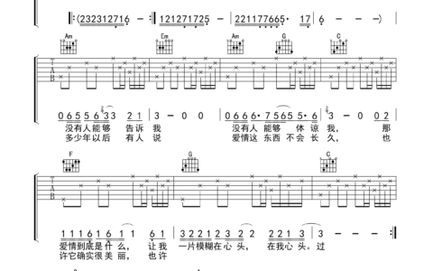 她的背影吉他谱 G调精选版_刘天礼编配_王杰