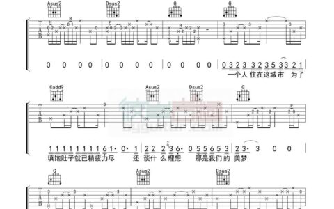 理想吉他谱 G调附前奏版_彼岸吉他编配_赵雷