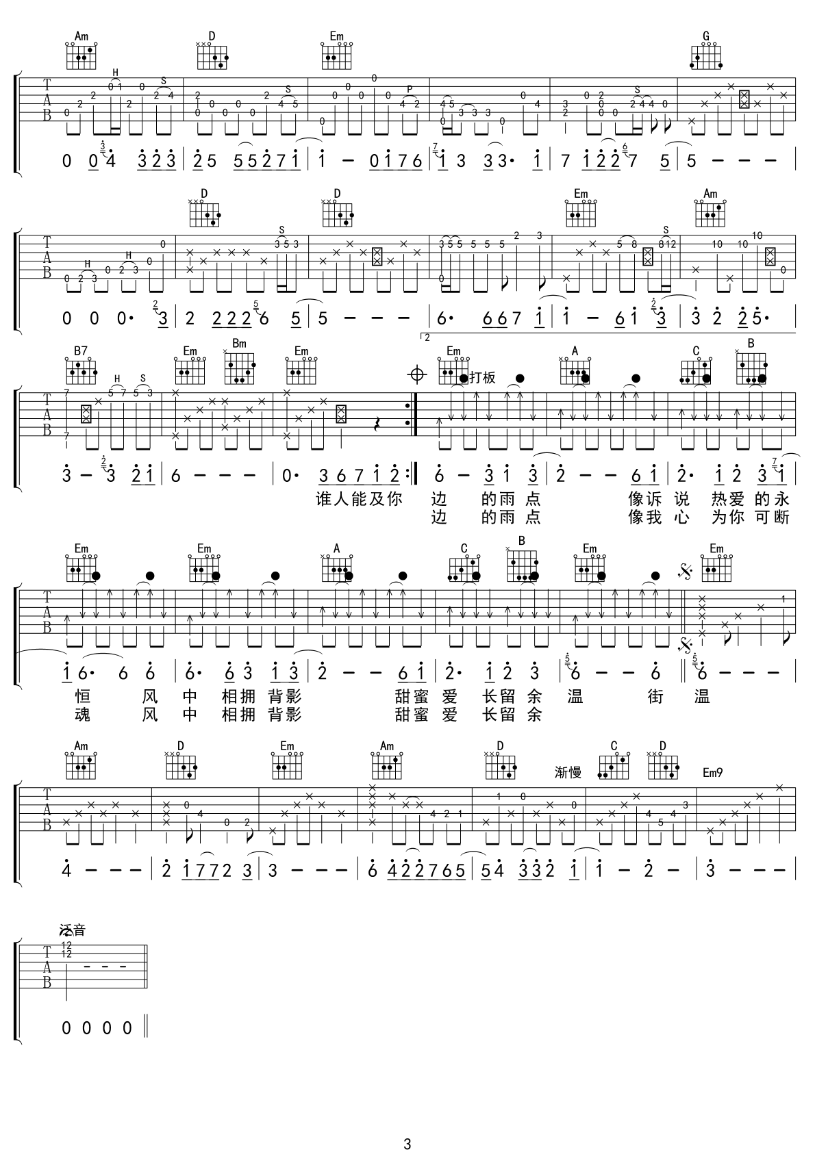 你是我心上人吉他谱 G调附前奏_知秋天编配_吴国敬