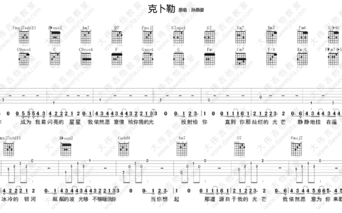 克卜勒吉他谱 C调附弹唱版_大伟吉他教室编配_孙燕姿