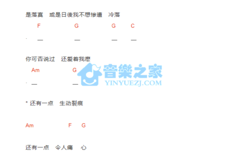 罪人吉他谱 C调和弦谱_音乐之家编配_谢霆锋