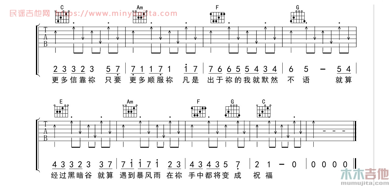 脚步吉他谱 C调附前奏版_彼岸吉他编配_盛晓玫