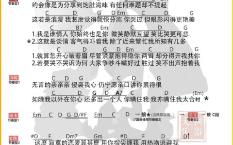 你瞒我瞒吉他谱 G调和弦谱_大树乐器编配_陈柏宇