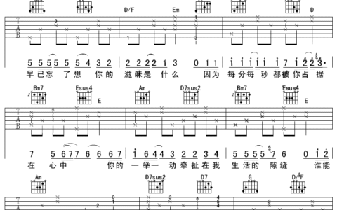 慢歌1吉他谱 F调女生版_彼岸吉他编配_陈绮贞