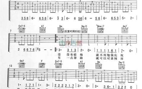 笑忘书吉他谱 F调精选版_木木吉他编配_王菲