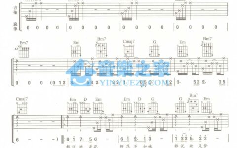 校花吉他谱 G调男生版_音乐之家编配_庞龙