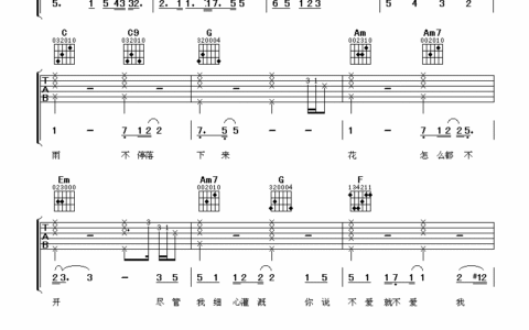 背叛吉他谱 C调高清版_阿潘音乐工场编配_曹格