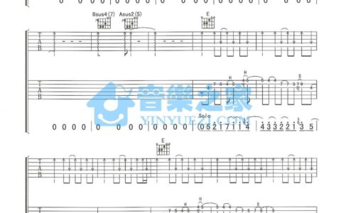 杭州吉他谱 E调双吉他版_音乐之家编配_李志