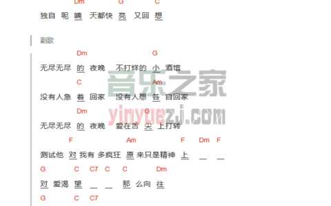对爱渴望吉他谱 C调和弦谱_音乐之家编配_杨宗纬
