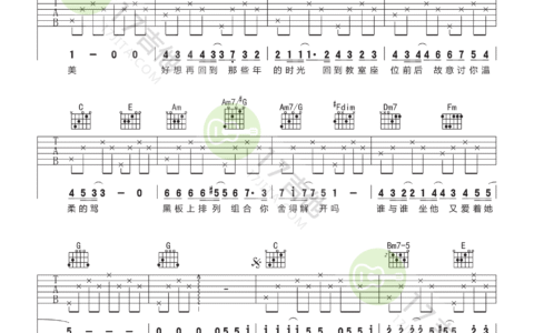 那些年吉他谱 C调高清版_17吉他编配_胡夏