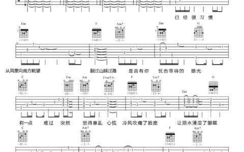 边走边唱吉他谱 C调精选版_立立阿信编配_李荣浩