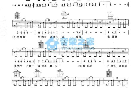 有一点动心吉他谱 A调附前奏_音乐之家编配_张信哲