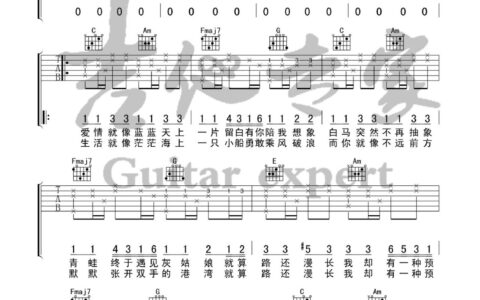 画吉他谱 C调简单版_音艺吉他编配_邓紫棋
