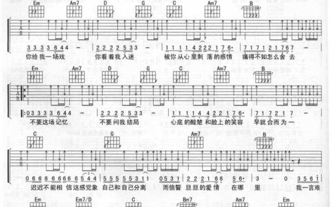一言难尽吉他谱 G调六线谱_附前奏_张宇