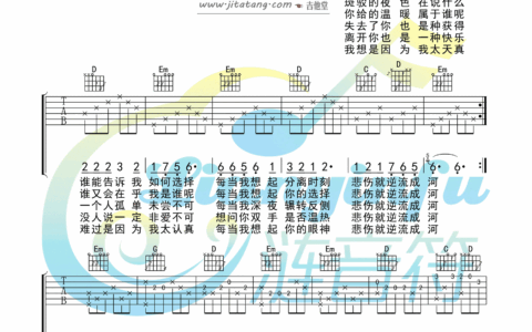 逆流成河吉他谱 G调_涟音符编配_金南玲
