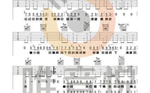 董小姐吉他谱 E调附视频版_唯音悦编配_宋冬野