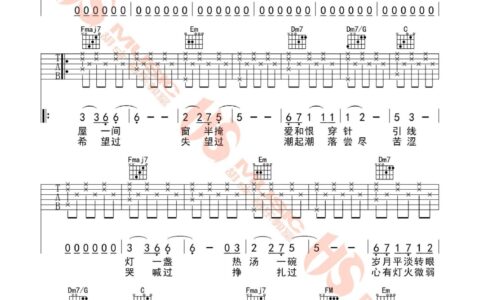 给妈妈吉他谱 C调简单版_胡Sir吉他编配_房东的猫