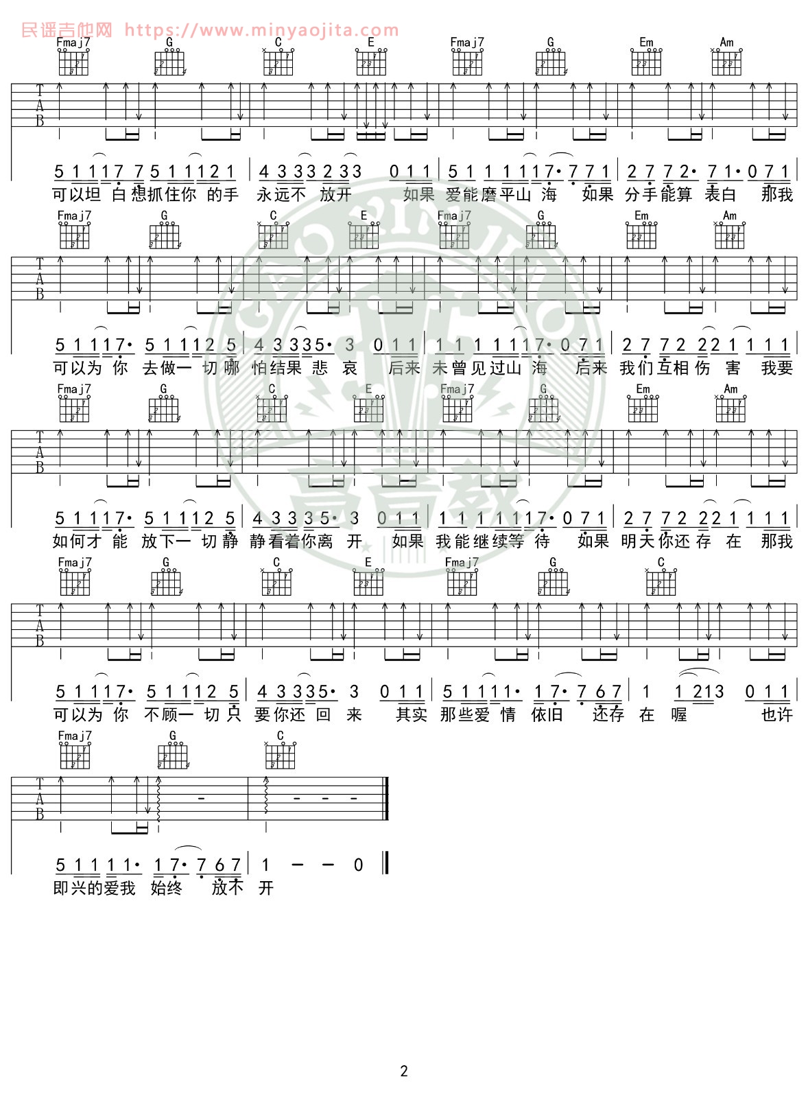 即兴吉他谱 C调入门版_高音教编配_小咪 即兴吉他谱 C调入门版_高音教编配_小咪