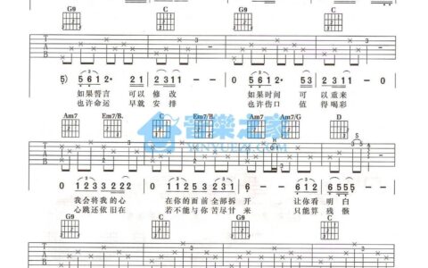 活该吉他谱 A调六线谱_音乐之家编配_信乐团