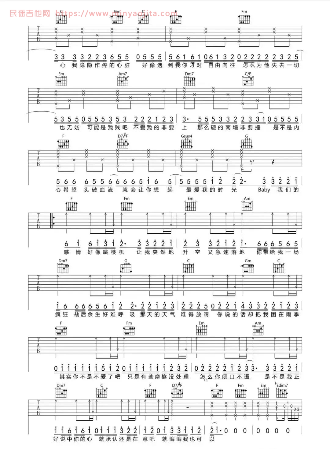 LBI 利比《跳楼机》吉他谱详解！C 调编配 + 夹 6 品，轻松弹唱热门单曲