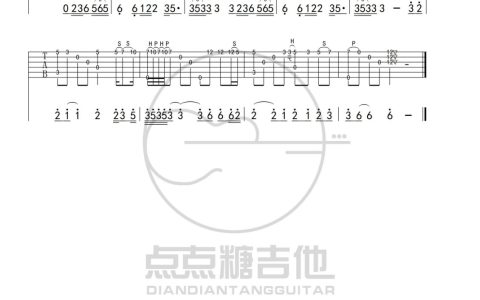 安河桥间奏指弹谱 G调_点点糖吉他编配_宋冬野