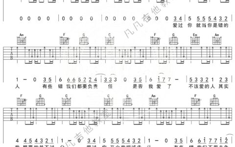再见只是陌生人吉他谱 F调扫弦版_凡凡吉他教室编配_庄心妍
