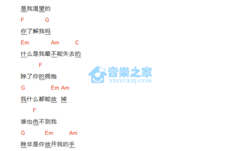 放过吉他谱 F调和弦谱_音乐之家编配_崔天琪