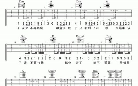 死去活来吉他谱 B调六线谱_扫弦版_关楚耀