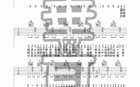 谢谢侬吉他谱 G调附前奏_垂耳吉他编配_陈奕迅