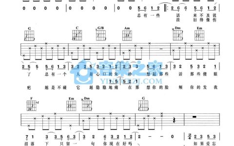 如果爱忘了吉他谱 C调六线谱_音乐之家编配_戚薇