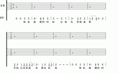启程吉他谱 G调六线谱_田金库编配_水木年华