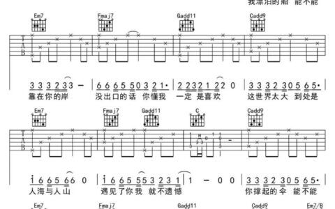 白小白《人生路漫漫》吉他谱