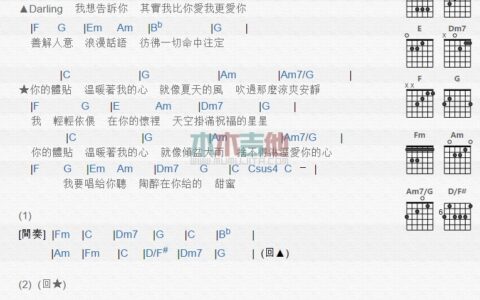 暖心吉他谱 C调和弦谱_木木吉他编配_郁可唯